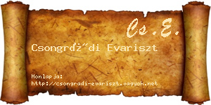 Csongrádi Evariszt névjegykártya